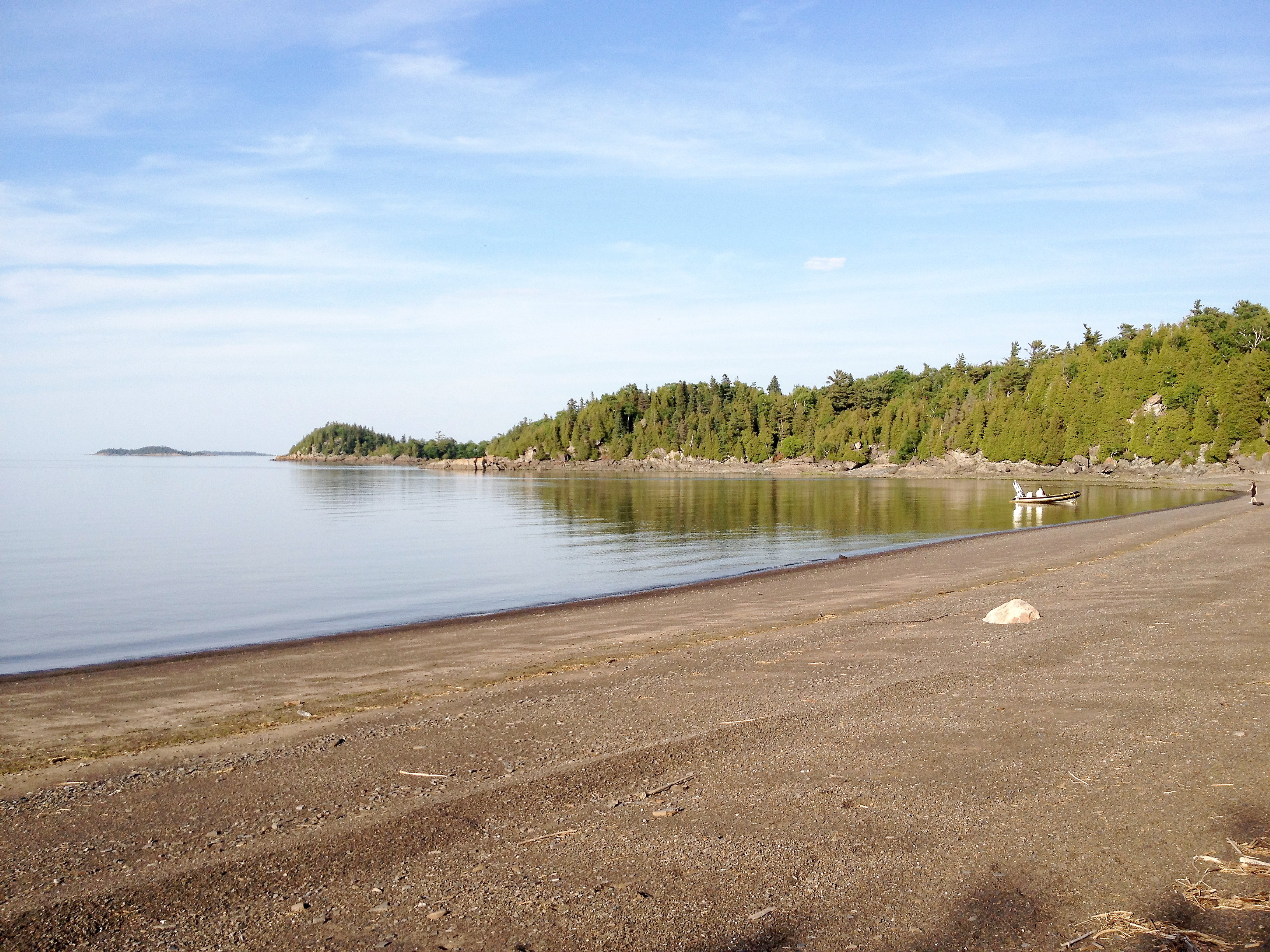 Two -headed island A large private beach is on the island two heads from Daniel Laprise.